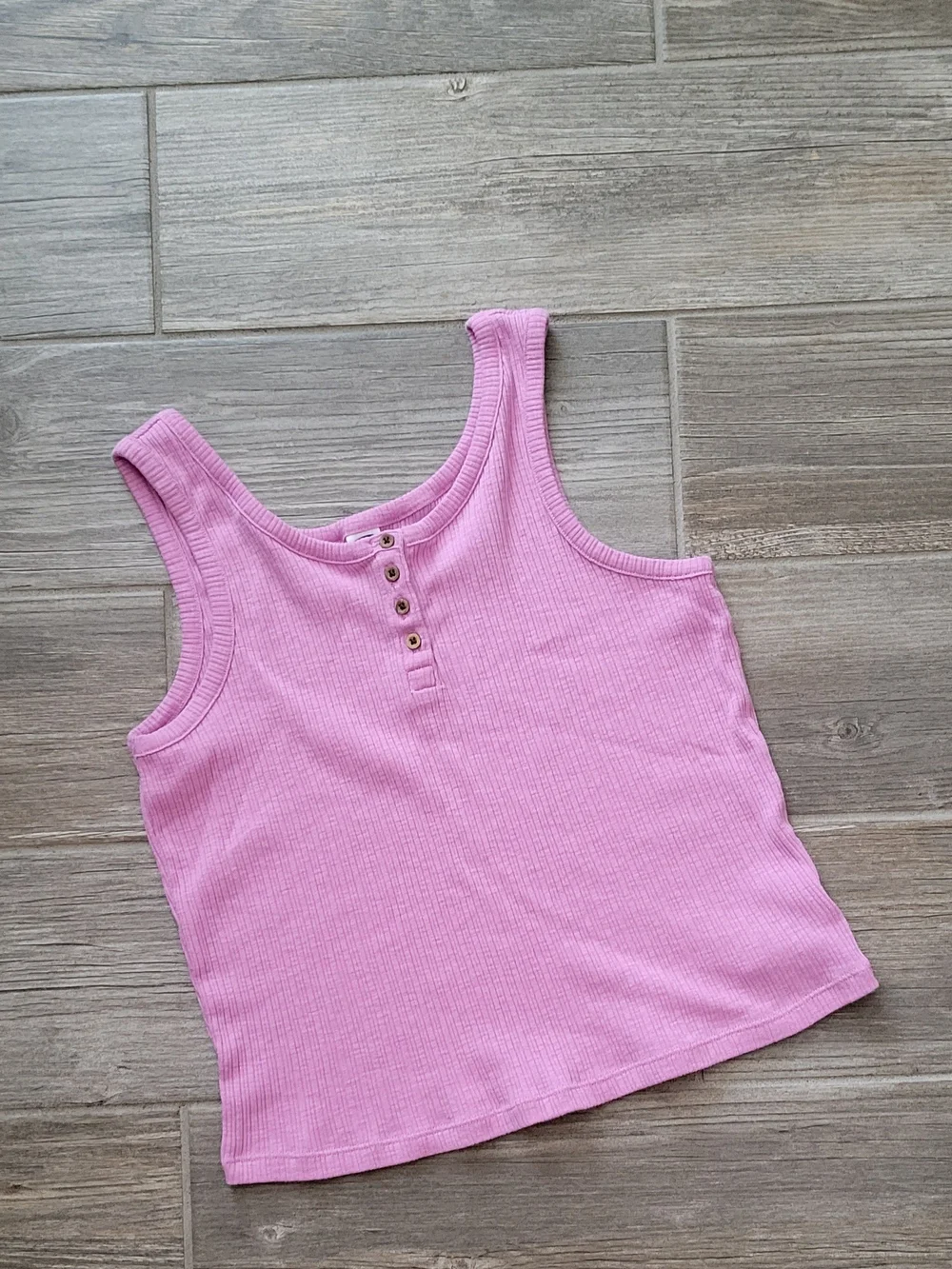Old Navy Pink Ribbed Henley Top